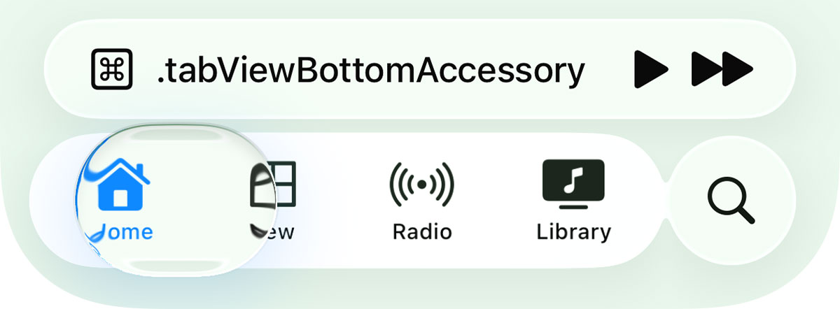 A tab bar with Liquid Glass